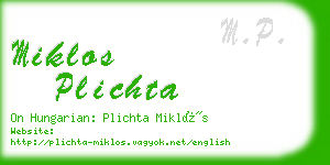 miklos plichta business card